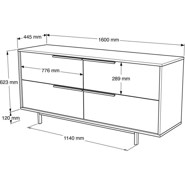 Buffet en aggloméré et effet cannage Only - ASI-0811