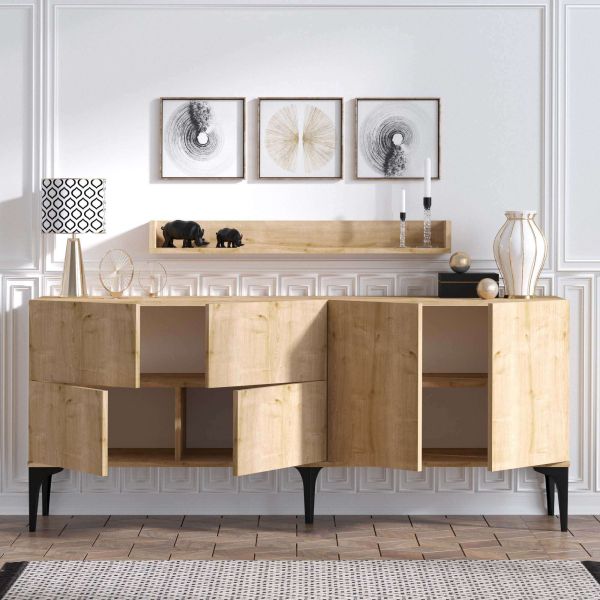 Buffet en aggloméré avec étagère indépendante Stella - 199