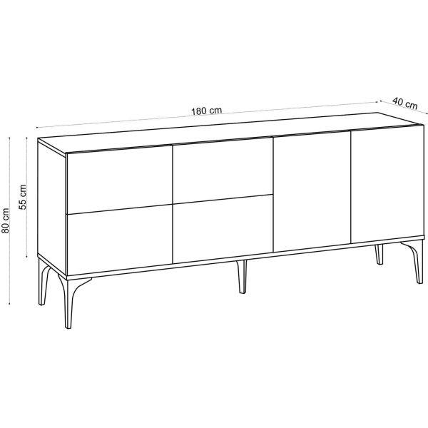 Buffet en aggloméré et métal Laika - ASI-0440