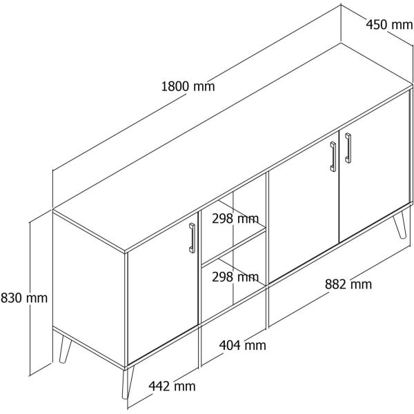 Buffet en aggloméré 3 portes Exxen - ASI-0511