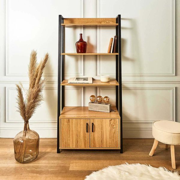 Buffet bibliothèque en bois et métal - THE HOME DECO FACTORY