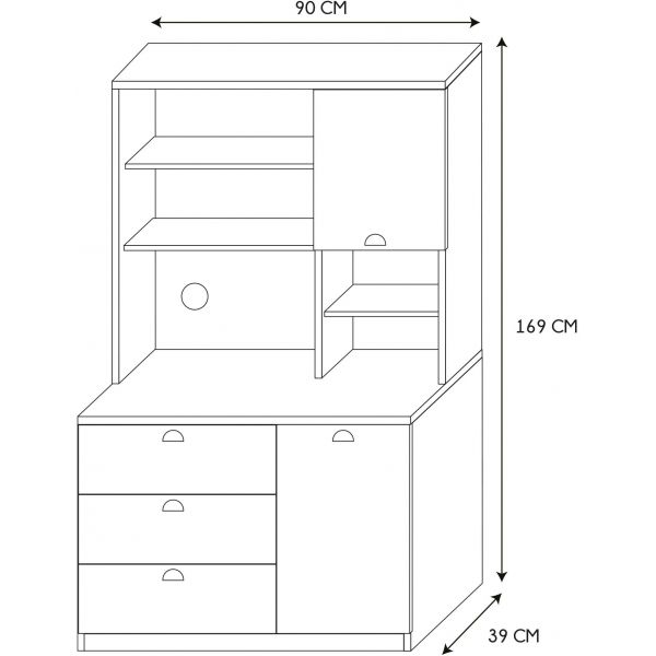 Buffet de cuisine en bois Chef - CMP-3612