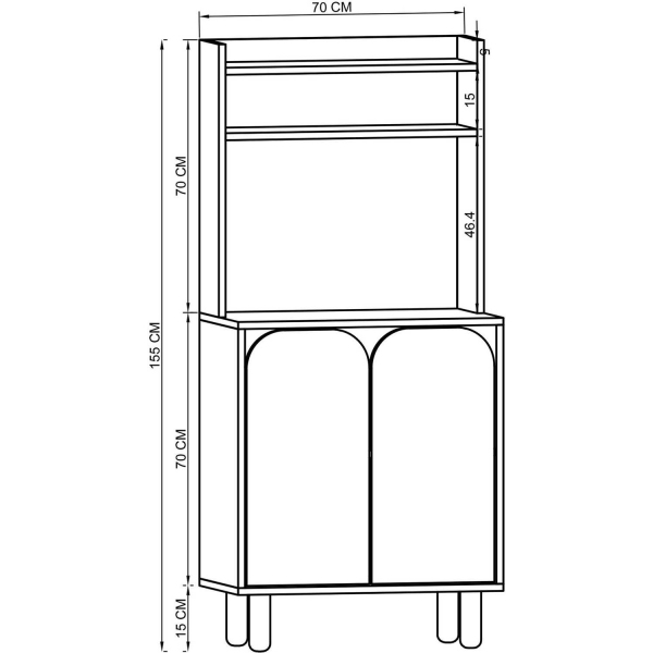 Buffet haut en aggloméré Parma - ASI-2426