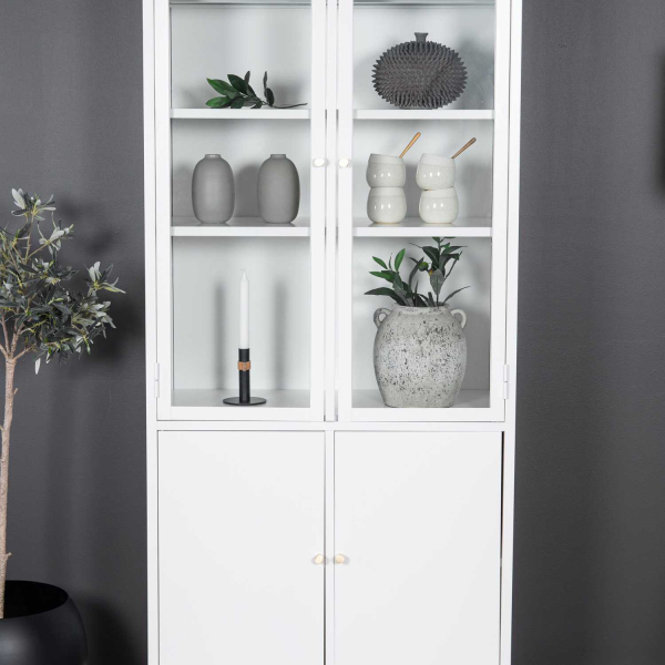 Buffet en métal 2 portes vitrées et 2 portes en métal Bakal - 8