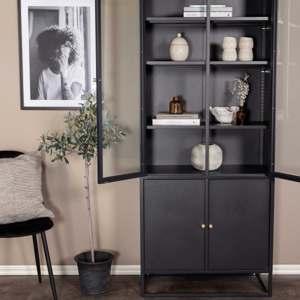 Buffet en métal 2 portes vitrées et 2 portes en métal Bakal - 8