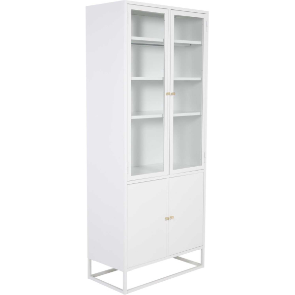 Buffet en métal 2 portes vitrées et 2 portes en métal Bakal