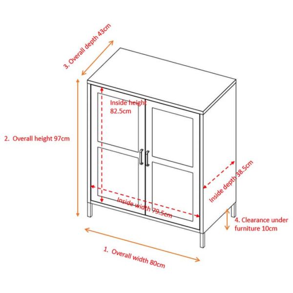 Buffet 2 portes en acier Acero - VEN-0421