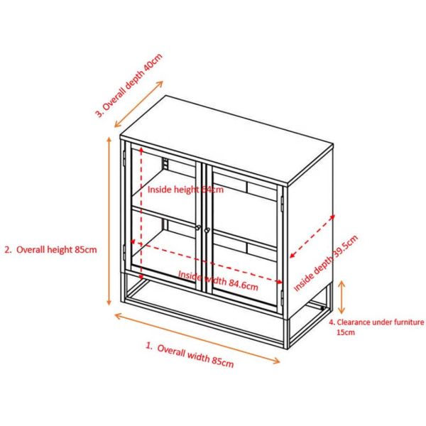 Buffet 2 portes en acier Bakal - VEN-0414