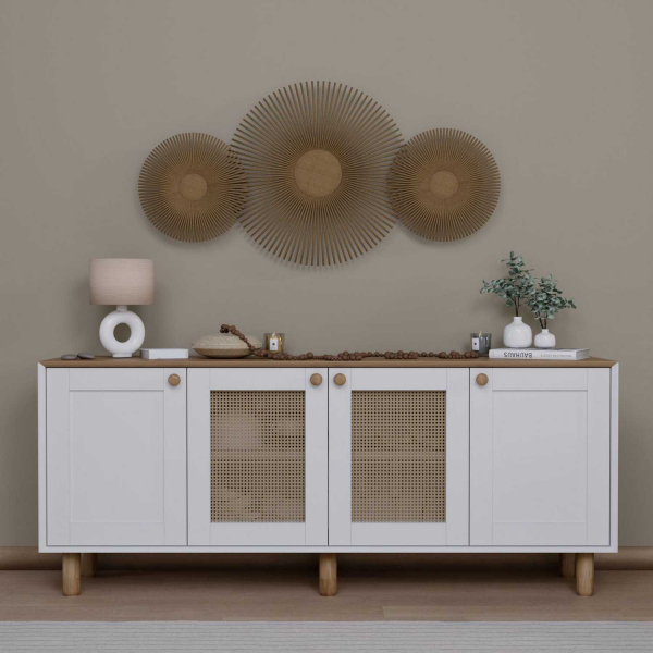 Buffet 4 portes en aggloméré Bohemian - HANAH HOME
