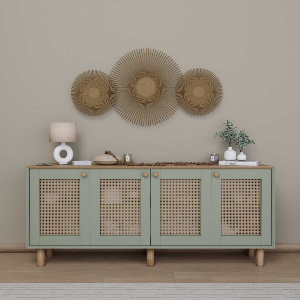 Buffet 4 portes en aggloméré Bohemian - HANAH HOME