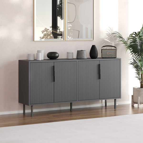 Buffet 4 portes en aggloméré Clara - HANAH HOME