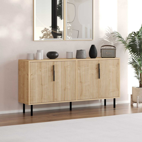 Buffet 4 portes en aggloméré Clara - HANAH HOME