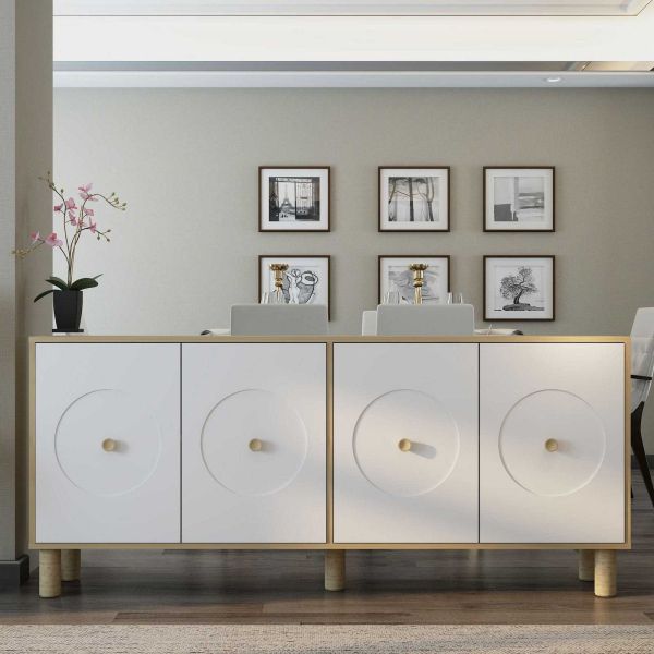 Buffet 4 portes en aggloméré Deren Bohem - HANAH HOME