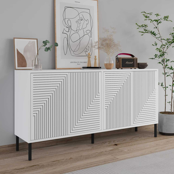 Buffet 4 portes en aggloméré Evolet - HANAH HOME