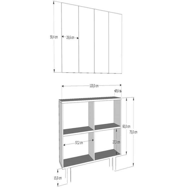 Buffet 4 portes en aggloméré Ilay Bohem - ASI-2399