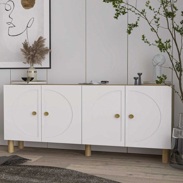Buffet 4 portes en aggloméré Inci Bohem - HANAH HOME