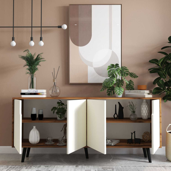 Buffet 4 portes en aggloméré Latina Modern - HANAH HOME