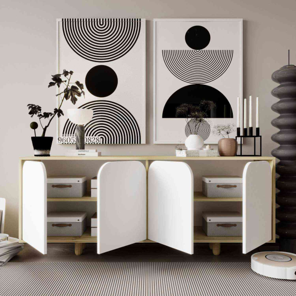 Buffet 4 portes en aggloméré Lazio Bohem - 299