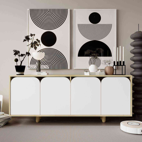 Buffet 4 portes en aggloméré Lazio Bohem - 5