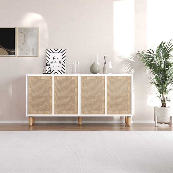 Buffet 4 portes en aggloméré Leıla - HANAH HOME