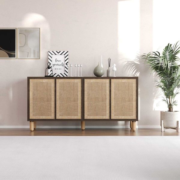 Buffet 4 portes en aggloméré Leıla - HANAH HOME