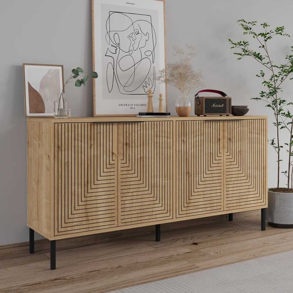 Buffet 4 portes en aggloméré Lurea - HANAH HOME