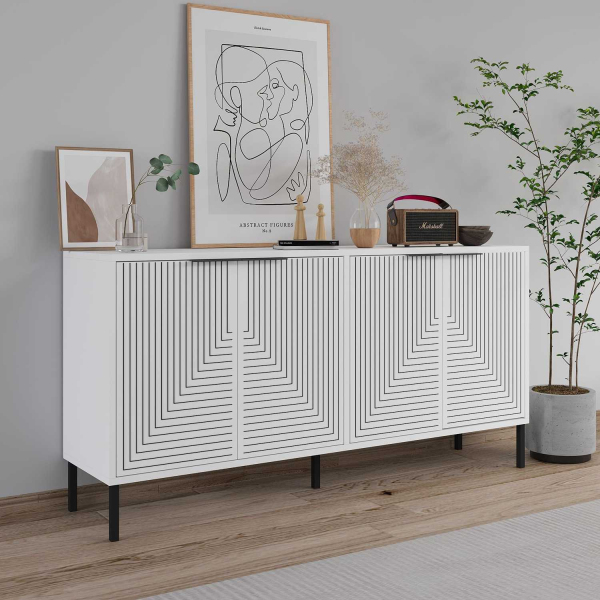 Buffet 4 portes en aggloméré Lurea - HANAH HOME