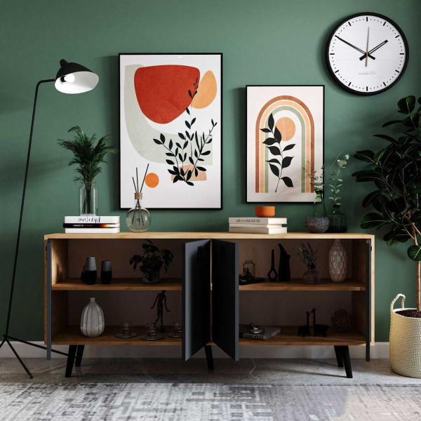 Buffet 4 portes en aggloméré Mirza Modern - HANAH HOME