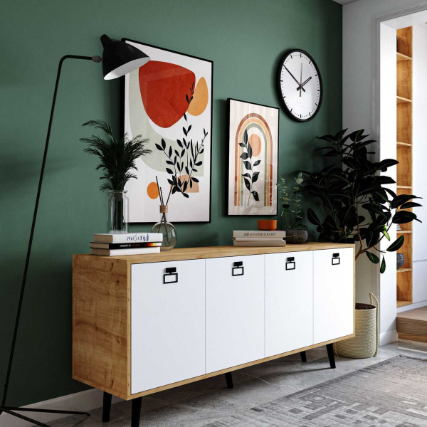 Buffet 4 portes en aggloméré Mirza Modern - HANAH HOME
