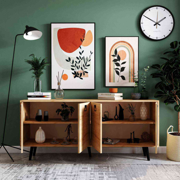 Buffet 4 portes en aggloméré Mirza Modern - HANAH HOME