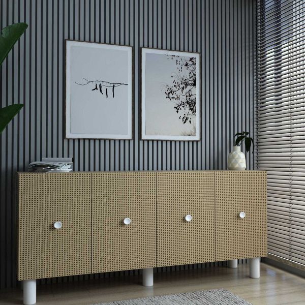 Buffet 4 portes en aggloméré Mono Bohem - 7