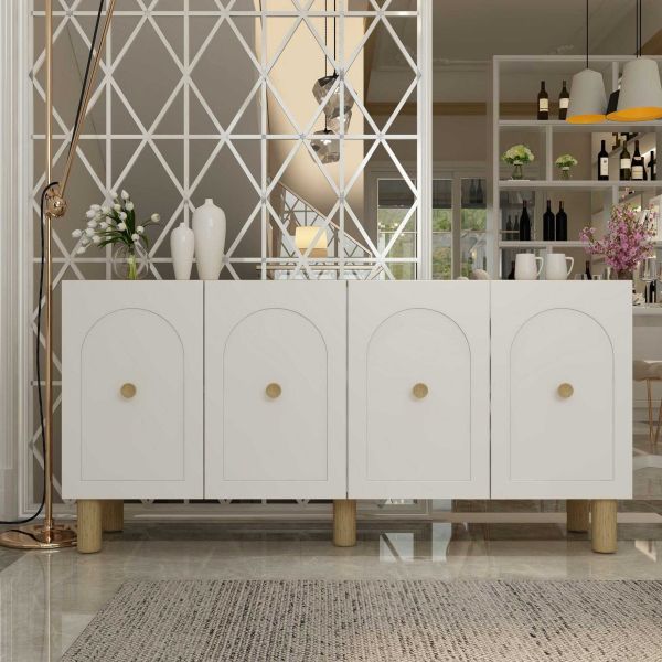Buffet 4 portes en aggloméré Notre Bohem - HANAH HOME