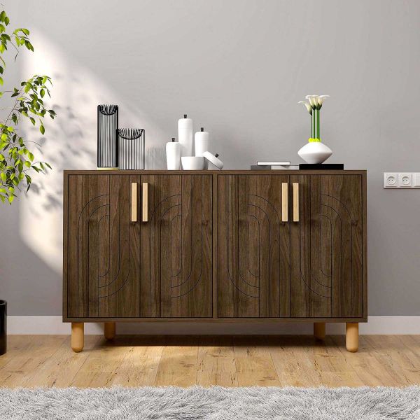 Buffet 4 portes en aggloméré Rodney - HANAH HOME