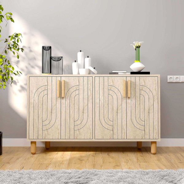 Buffet 4 portes en aggloméré Rodney - HANAH HOME