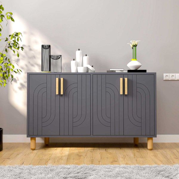 Buffet 4 portes en aggloméré Rodney - HANAH HOME