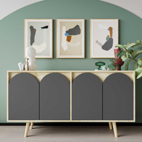 Buffet 4 portes en aggloméré Venezia - HANAH HOME