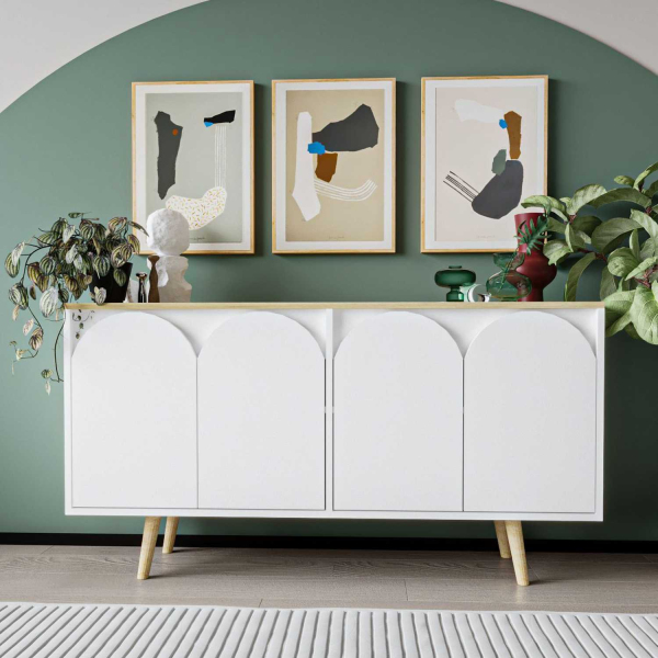 Buffet 4 portes en aggloméré Venezia - HANAH HOME