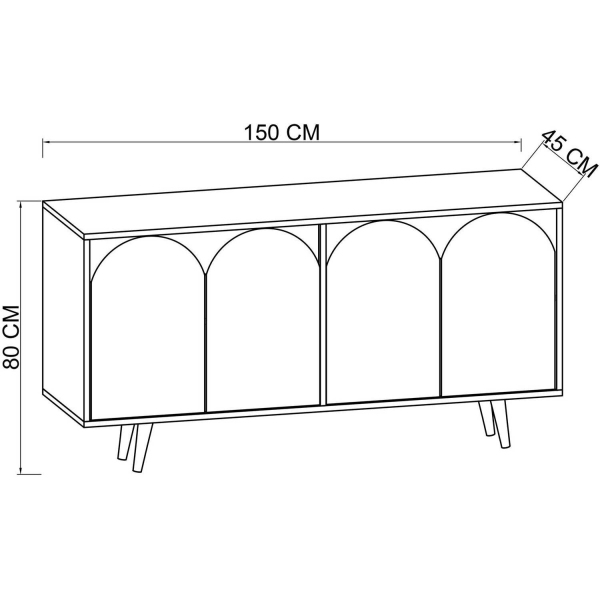Buffet 4 portes en aggloméré Venezia - ASI-2432