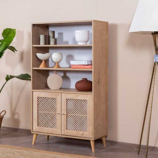 Buffet 2 portes et étagères en aggloméré Goose - HANAH HOME