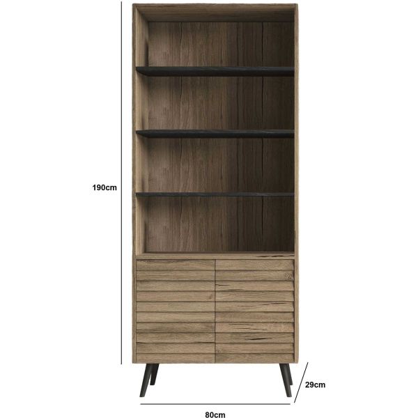Buffet 2 portes et étagères en aggloméré Sunny - ASI-1430