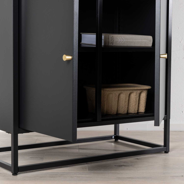 Buffet vitrine en acier 80 x 41 x 190 cm Bakal - 7