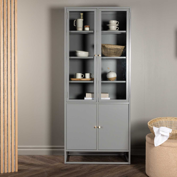 Buffet vitrine en acier 80 x 41 x 190 cm Bakal - VENTURE HOME