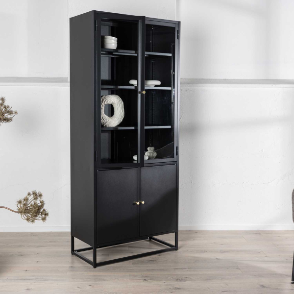 Buffet vitrine en acier 80 x 41 x 190 cm Bakal - VENTURE HOME