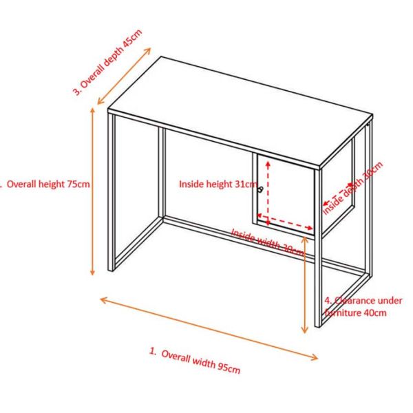 Bureau en acier Bakal - VEN-0433