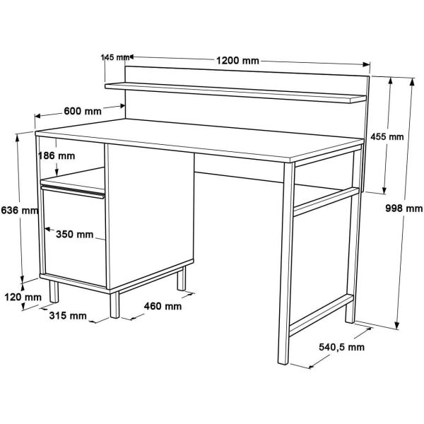 Bureau en aggloméré et effet cannage Only - ASI-0833