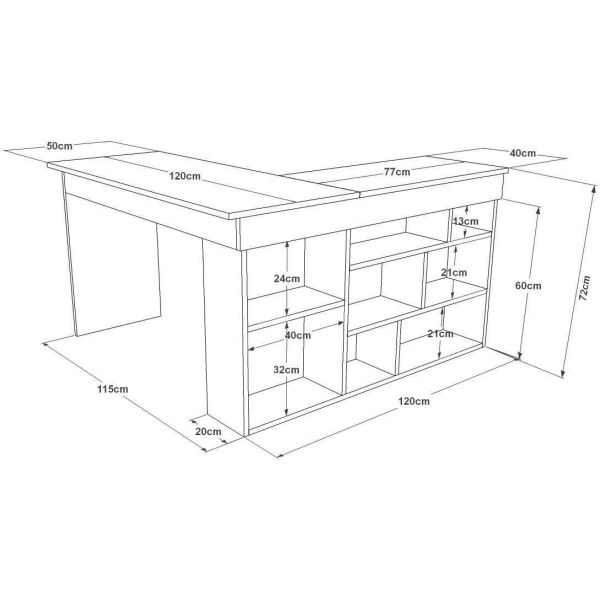 Bureau d'angle en aggloméré Clic - ASI-0415