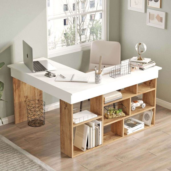 Bureau d'angle en aggloméré Clic - HANAH HOME