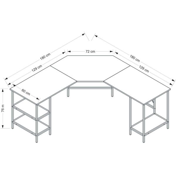 Bureau d'angle en aggloméré Power - ASI-0666