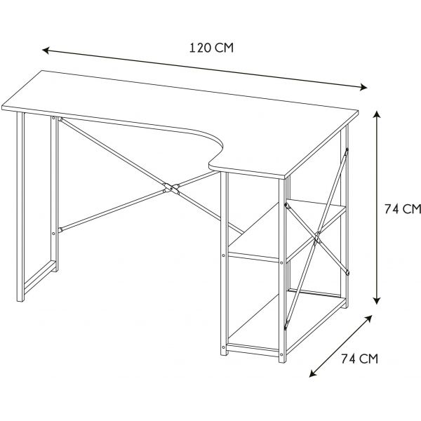 Bureau d'angle en bois et métal Job - CMP-3437