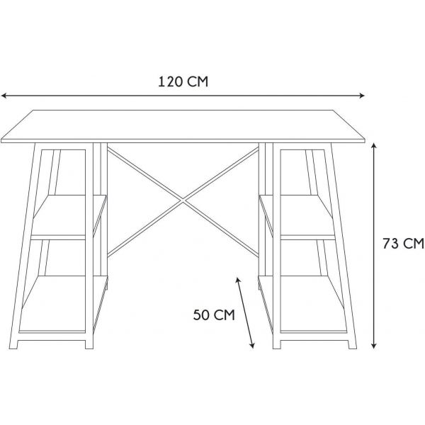 Bureau architecte noir avec étagères intégrées - CMP-3940